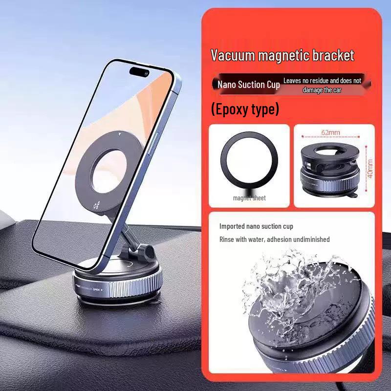 Magnetic Alloy & Plastic Car Phone Holder with Strong Suction for Navigation