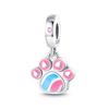 925 Sterling copper Cat and Dog Series Best Friend Pendant Fit 4MM hole diamete Bracelet Charms Bead Necklace DIY Female Zircon