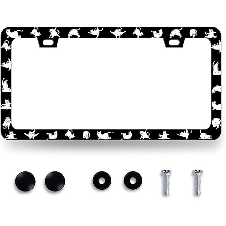 Funny License Plate Frame What‘S Your Favorite Scary Movie License Plate Holder Stainless Steel Auto Parts Blood License Plate Decoration For Men