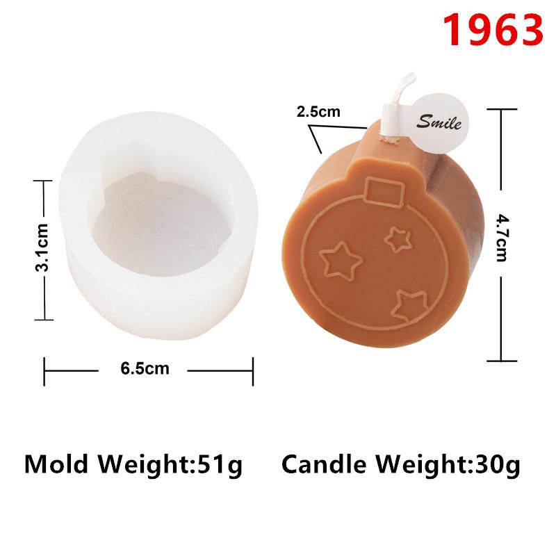 3D Christmas Silicone Xmas Bell Snowmen Gingerbread House Candle Mold DIY Cookie Gingerbread Candle Candy Fondant Baking Mold