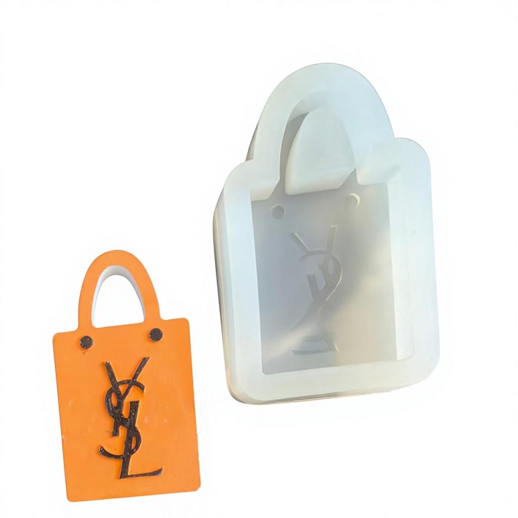 Stampo in Silicone per Borsa Stile Designer per Fai da Te Giocattolo Spremibile, Candele, Resina, Gesso e Cioccolato