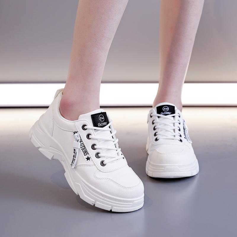 Women Sneakers Outdoor Designer Platform Sneakers of Sport Lace-up Casual Shoes Women Leather Height-Increasing Shoes