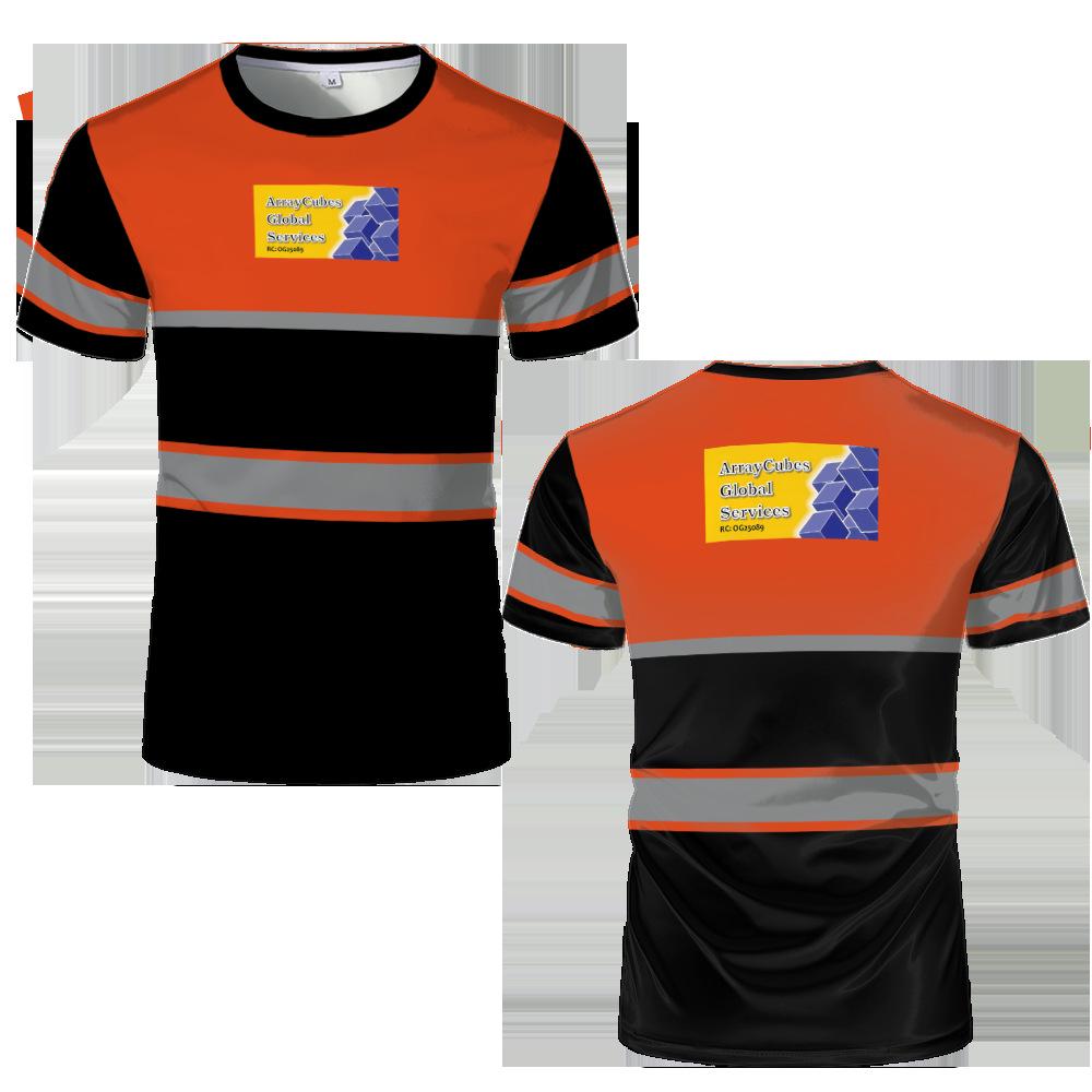 T-shirt da Lavoro di Sicurezza 3D in Cotone da Uomo - Traspirante, Assorbente il Sudore, Comoda a Maniche Corte, Uniforme Sportiva