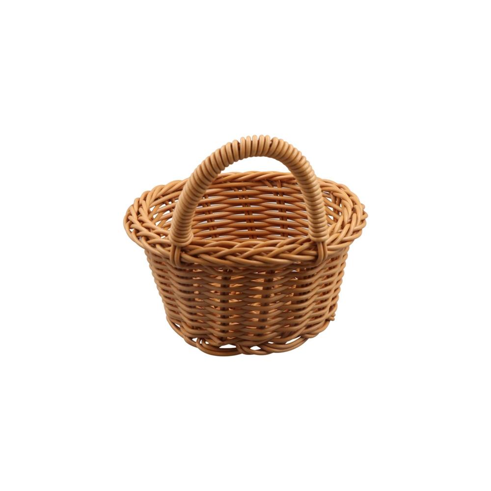 

Woven Rattan Hanging Basket Plastic Wall Shelf Basket Multipurpose Garden Plant Baskets Home J