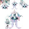 Anime Game Theme Hatsune Miku Cosplay Outfit Polyester Fabric Sweet Fresh Style