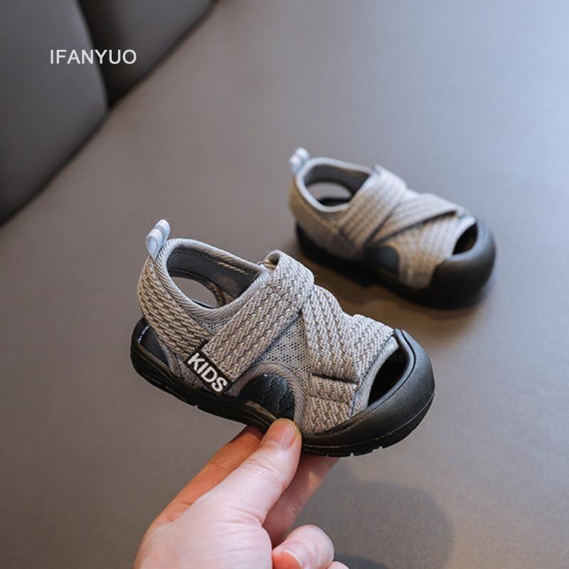 Baby Boys Sandals Summer New Toddlers Walking Shoes Soft Sole Anti Slip Girls Shoes Infant Mesh Cool Shoes Children s Sandals 16 серый