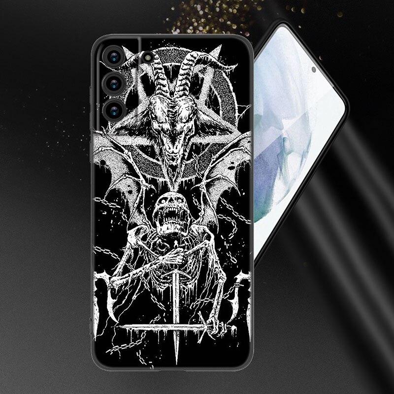 

Чехол для телефона с изображением страшного сатанинского черепа для Samsung Galaxy S20 S21 FE S22 Ultra S10 Lite S10E S9 S8 Plus S7 Edge из мягкого ТПУ черного цвета Samsung S21 FE