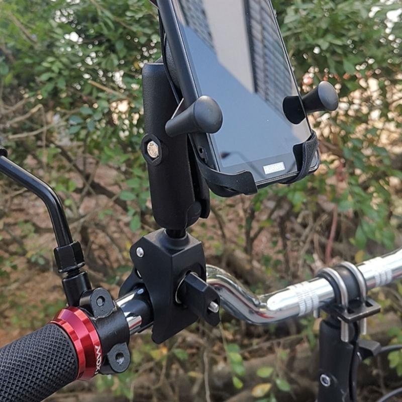 Universelle Aluminiumrohrklemme Halterung Schnell lösbare Halterung für Smartphones Kameras an Motorrädern Fahrrädern & Fahrzeugen