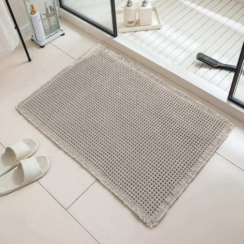 Non-Slip Bathroom Carpet Doormat Floor Mat Thicker Linen Woven Bath Mat  Bathroom
