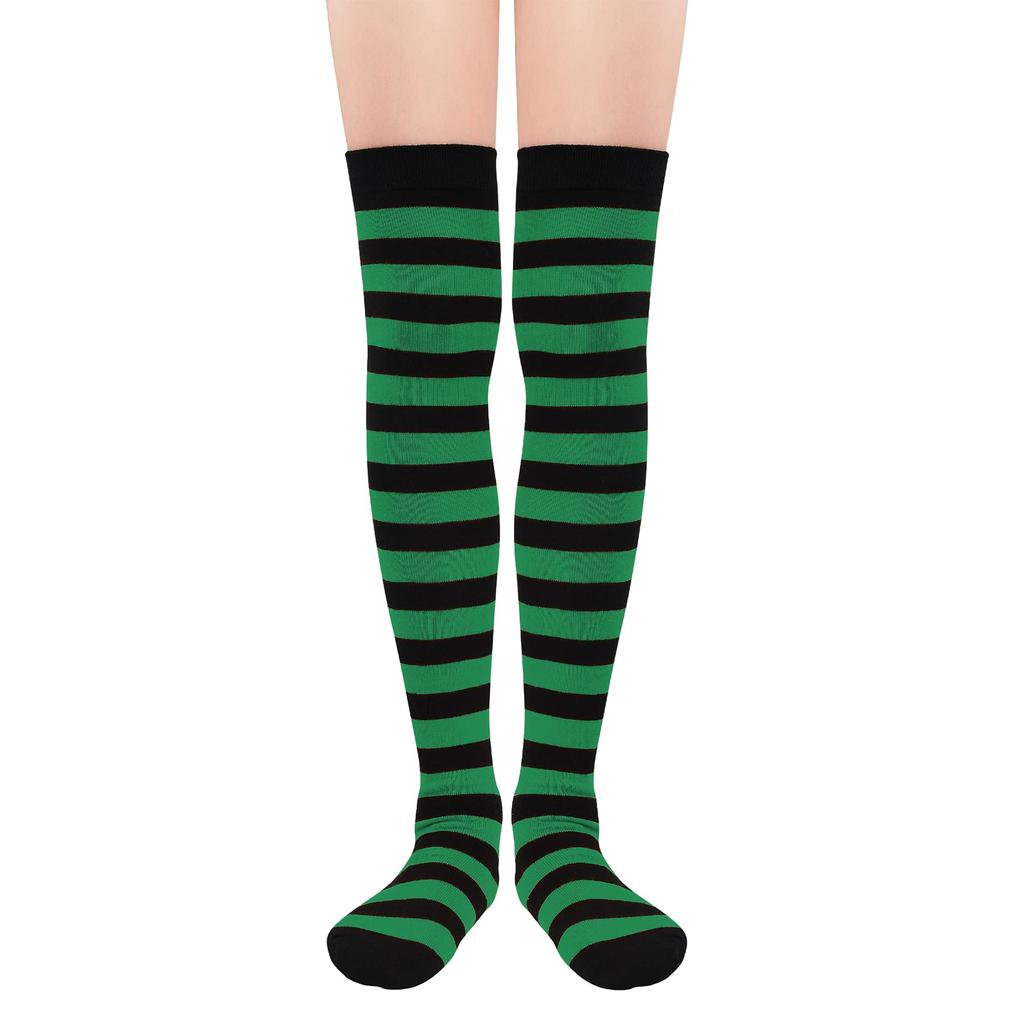 Halloween Long Striped Knee High Stocking Anime Witch Socks Women Party Costume Prop Xmas Dress Up Accessories Daily Wear Thin