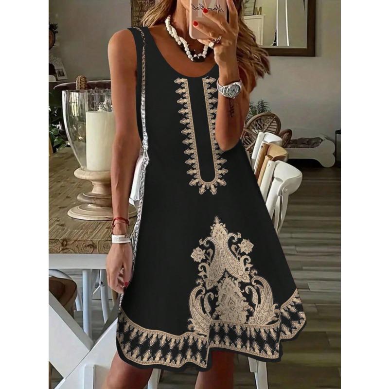 New Summer Casual Comfortable Round-neck Pullover Sleeveless Dress for Women