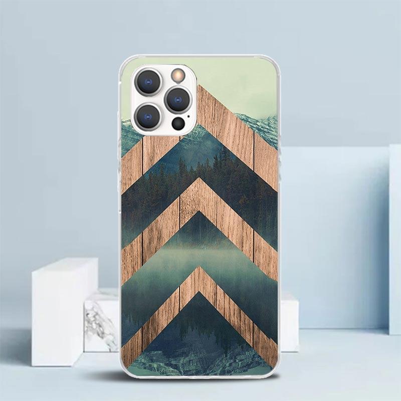Forest Geometry Wood Nature Phone Case For IPhone 16 17 Air 16E 15 14 Plus 13 Mini 12 11 Pro Max 7 8 + SE 2020 Soft TPU Back Cov