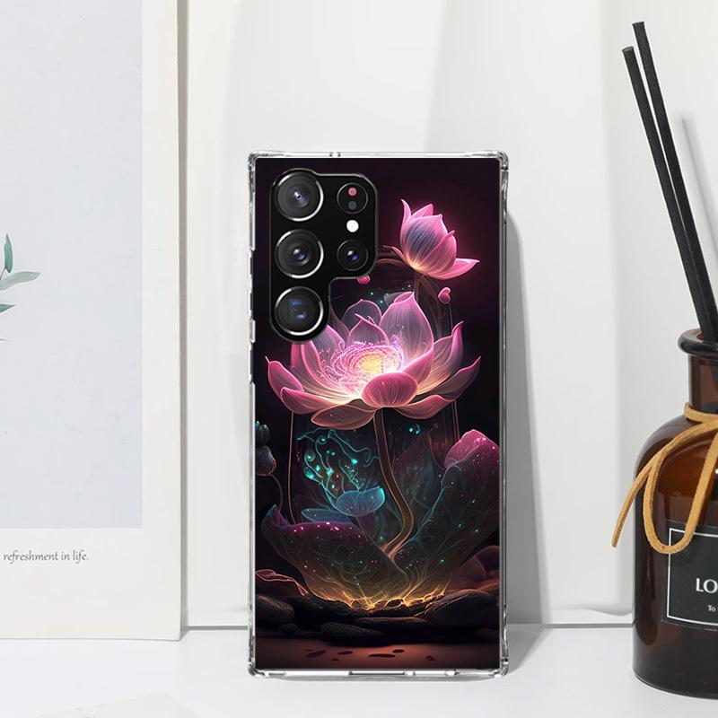 Lotus Blue White Flowers Phone Case For Samsung Galaxy S26 S25 Edge S24 FE S23 S22 Ultra S21 Plus S20 + Art Fundas Back Cover Ga