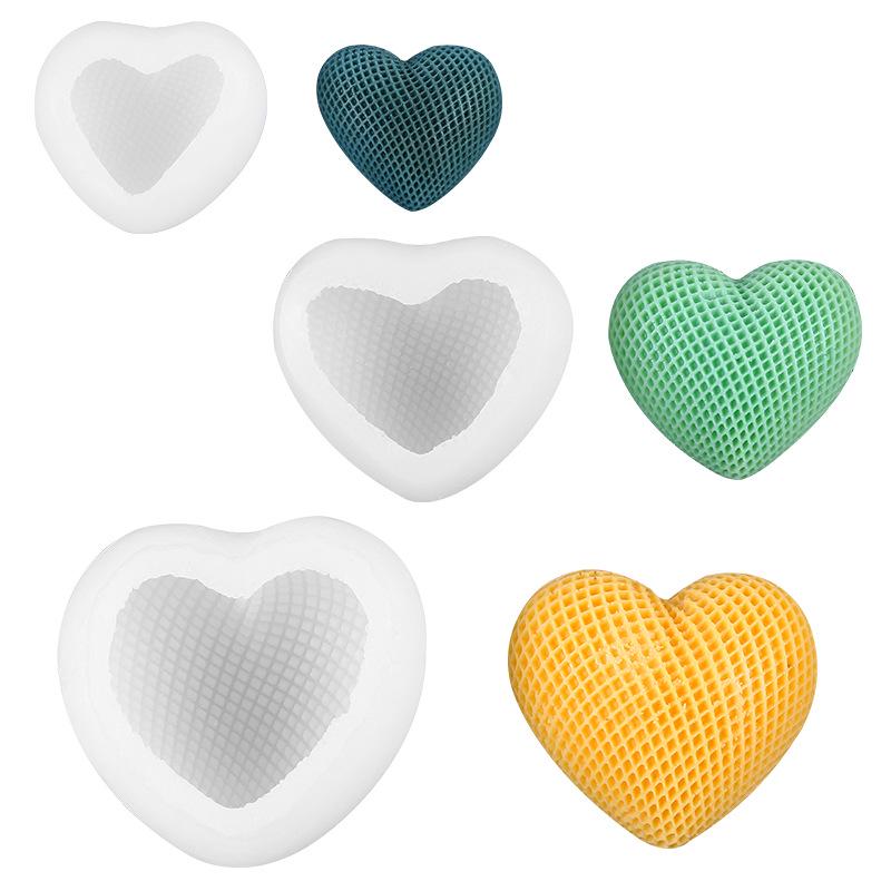 DIY 3D Heart-Shaped Silicone Mold for Valentine's Day Car Freshener, Candle, Squeeze Toy, and Decoration.
