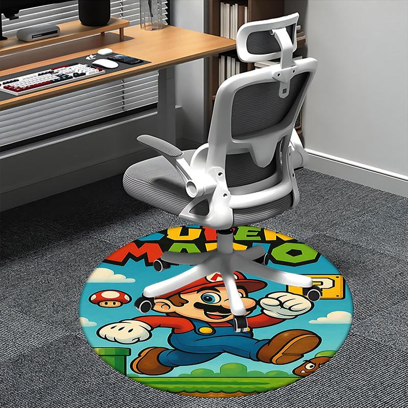 

Super Mario, Chair mat Round Rug Office carpet, Machine Washable, Non slip, Suitable for Living Rooms, Bedrooms 80cm
