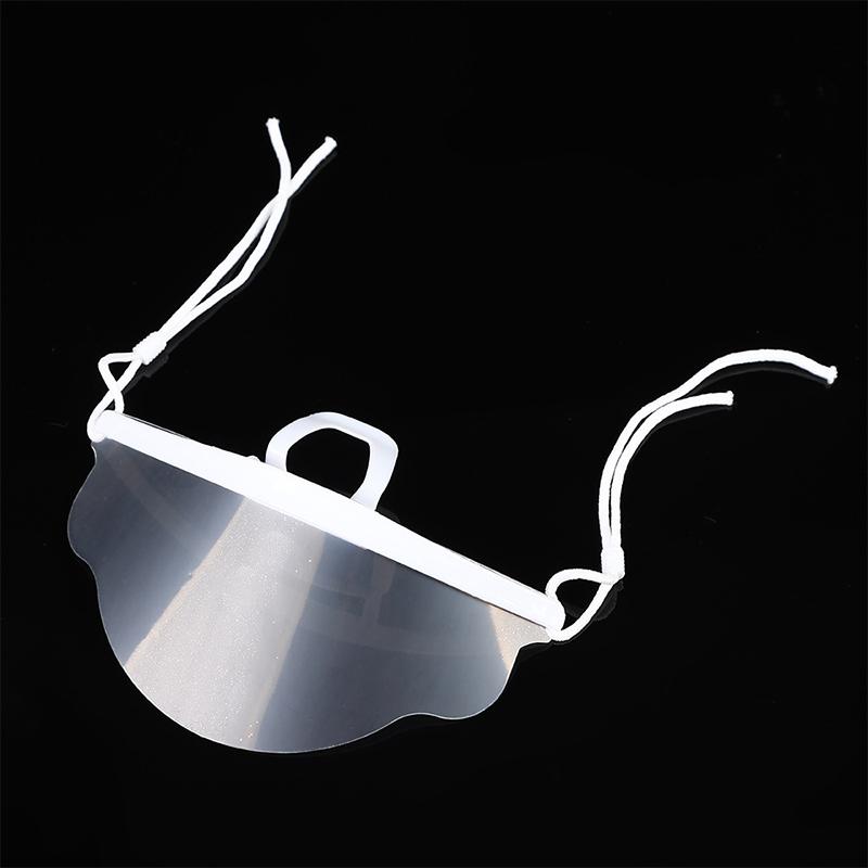 10Pcs Creative Shapes Clear Plastic Catering Mask Hotel Beauty Chef Waiter Protective Mask Reusable Visible Splash Proof Mask