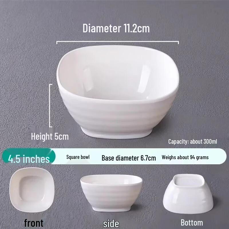 

White Melamine Commercial Dining Bowls Pack of 10