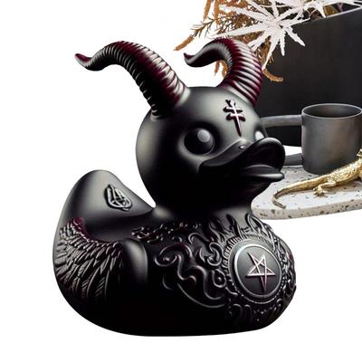Entenstatue für den Innenbereich, Gothic-Skulptur, Punk-Tierfigur, Kunstharz-Statuen, Schreibtisch-Dekor, Sammlerfiguren, Satan-Ente, Tischdekoration
