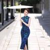 Blue sleeveless national style new Chinese Suzhou long cheongsam improved young 1011 new women's high sense summer