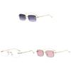 Fashion Unisex Square Metal Sunglasses With Uv400 Protection For Outdoor Activities