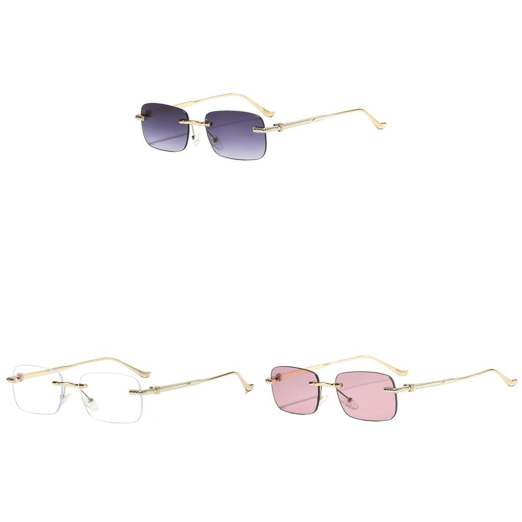 Fashion Unisex Square Metal Sunglasses With Uv400 Protection For Outdoor Activities