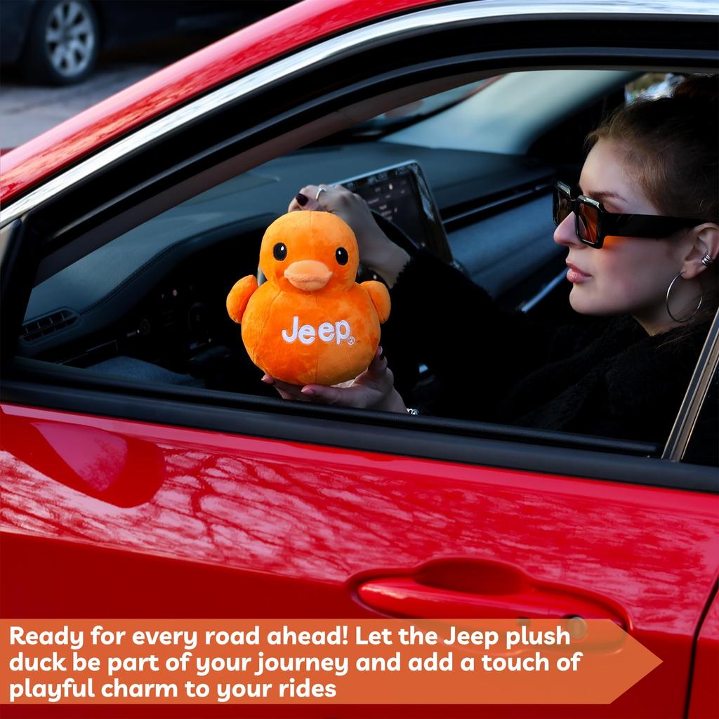 Jeep Text Logo Plush Duck Stuffed Orange Perfect Enthusiast Been Animal, - "You've Ducked" (Orange)
