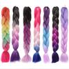 120cm Glistening Big Braid Synthetic Wig Female Multicolor Chemical Fiber High Temperature Silk Hand-woven Braid Hair Braid Wig