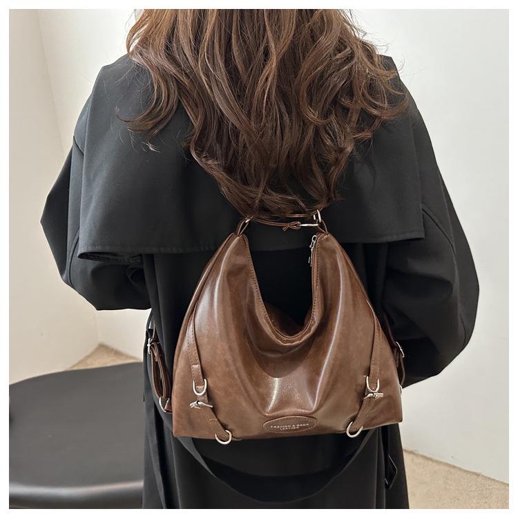 2024 Winter Korean Retro Soft Leather Tote Backpack - Fashionable, Simple, High-Value, Multifunctional Shoulder Bag