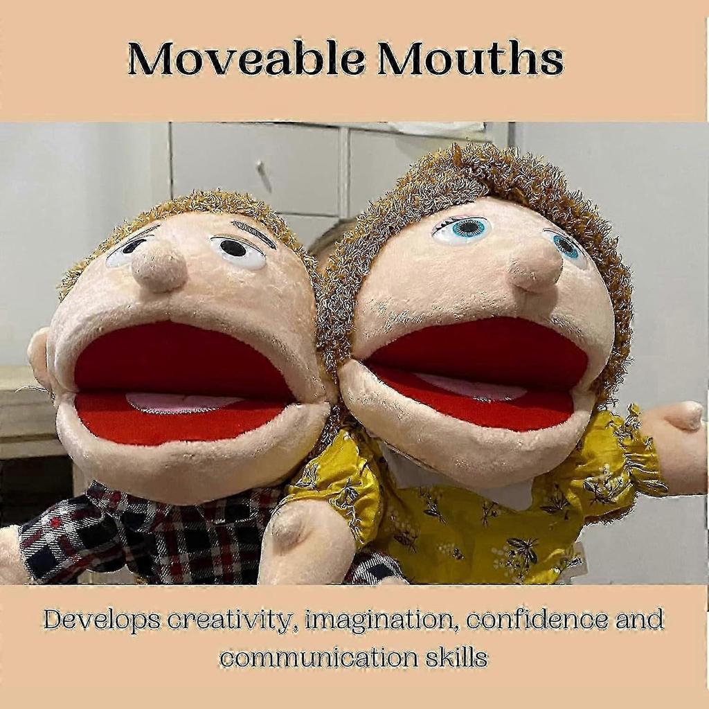6 Pcs Family Members Hand Puppets Toy,12 Inch Mouth Opening Hand Puppet, Role Play Toy Puppets for Kids,Storytelling Imaginative