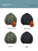 European & American Style Custom Printed Waterproof Flight Jacket with Stand Collar, Cotton Insulation, and Embroidered Logo.