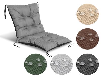 Cojín para silla de jardín impermeable atado con cuerdas 50x50x50 cm 6 COLORES