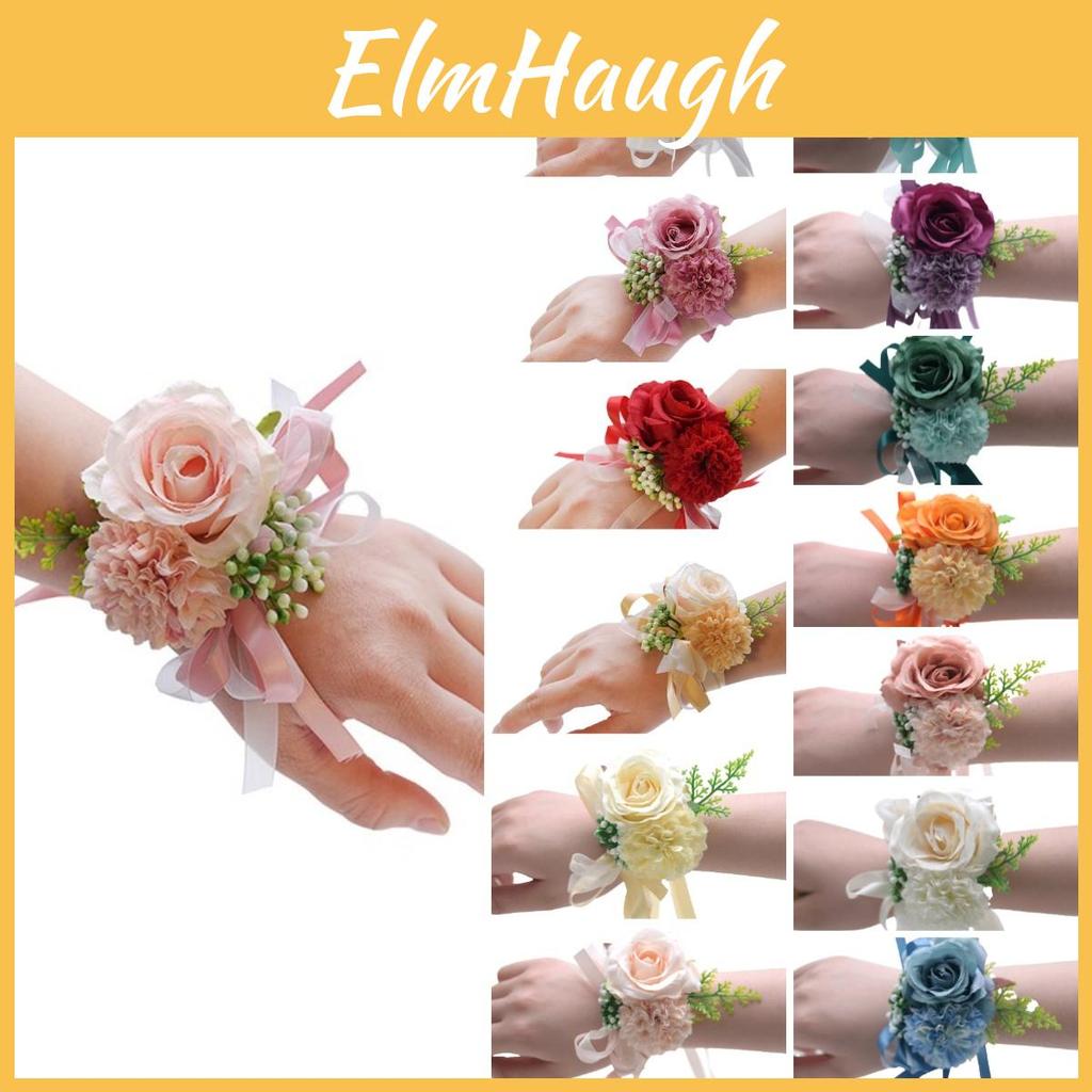 Wedding Rose Wrist Flower Bridal Ribbon Wrist Flower Party Floral Accessories