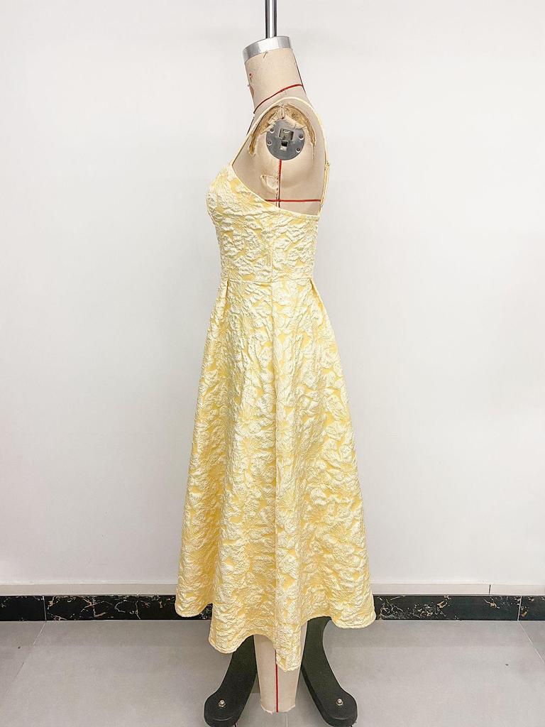 2026 Frühling/Sommer Süßes Frisches Spaghettiträger Einfarbiges Resort-Kleid - Europäischer & Amerikanischer Französischer Prinzessinnenstil