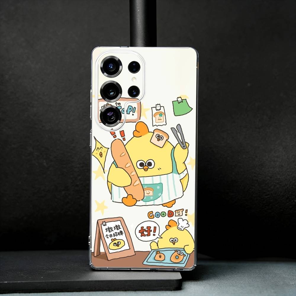 D-un D-un Chicken Phone Case For Samsung S25,S24,S21,S22,S23,S30,Ultra,S20,Plus,Fe,Note,10,9,5G Transparent Cover