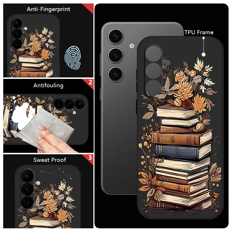 Book Print Case For Samsung Galaxy S24 S25 FE S26 S25 S23 S22 Ultra A17 A56 A16 A55 A25 A15 A36 A54 5G Lanyard Soft Cover