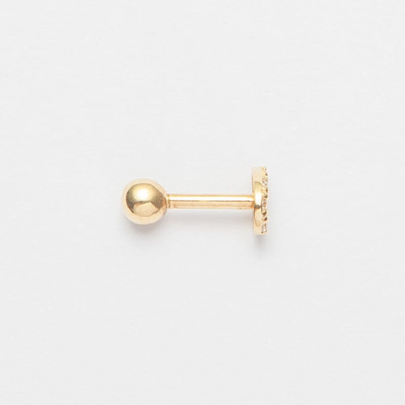 LUNNE 14k Mini Waterdrop Q Piercing (14k Gold) (Bar Thickness 1mm) #PIB16
