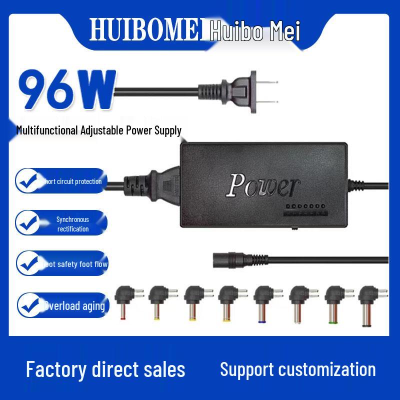 

96W Adjustable Laptop Power Adapter 12V-24V with Multi-Interface China Standard