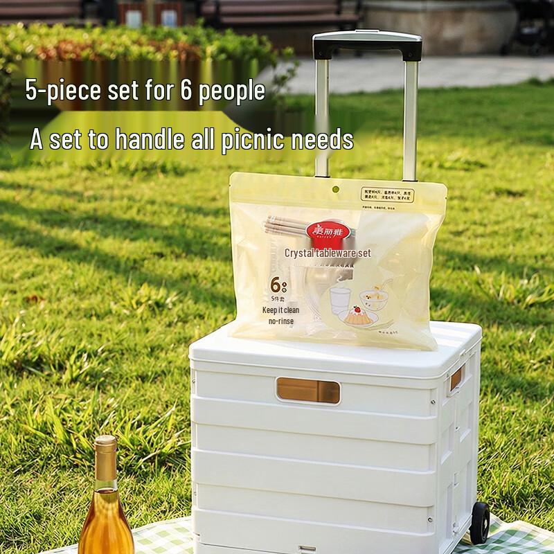 Meiliya 6-Person Disposable Food-Grade Tableware Set