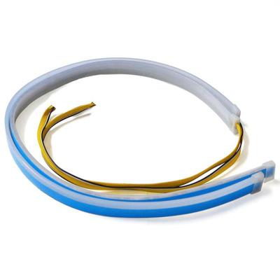 2 pezzi 12V LED DRL luci di marcia diurna per auto striscia flessibile impermeabile fari automatici indicatori di direzione bianchi luci di flusso freno gialle