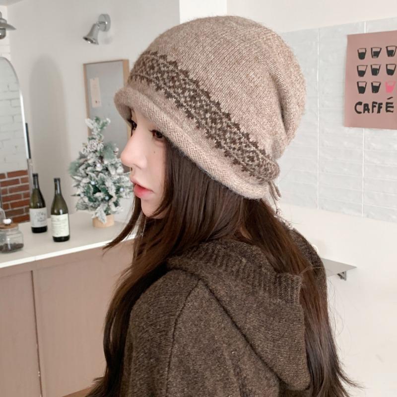 Women S Oversized Slouch Beanie Hat Jacquard Knit Warm Winter Hat