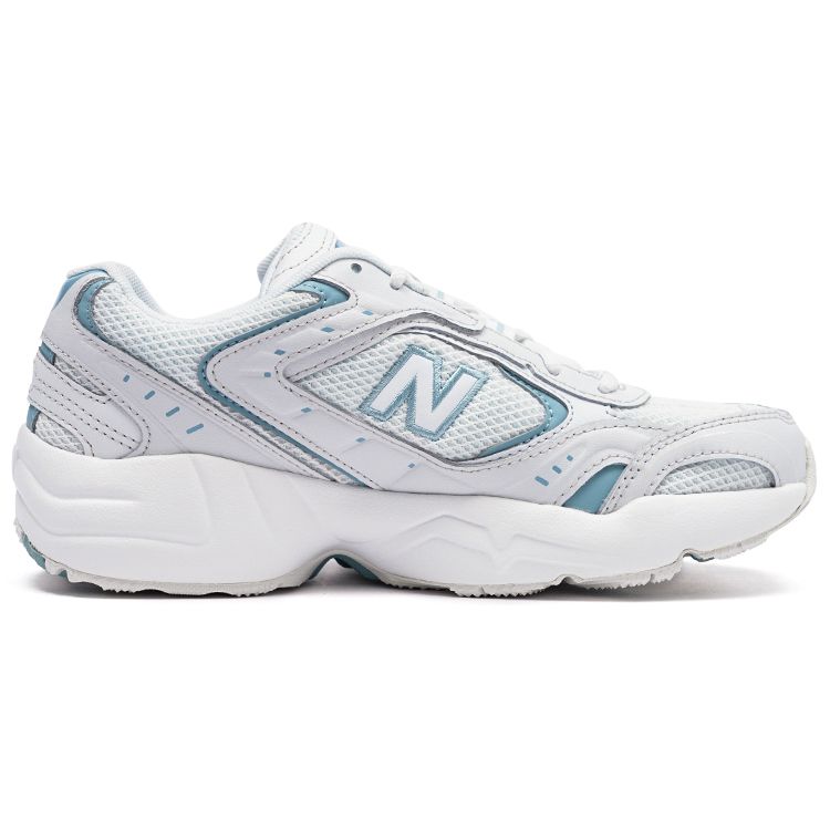 New Balance NB 452 Comfortable Versatile Lace-Up Mesh Synthetic Leather Low-Top Running Shoes Women sneaker White Blue WX452WO