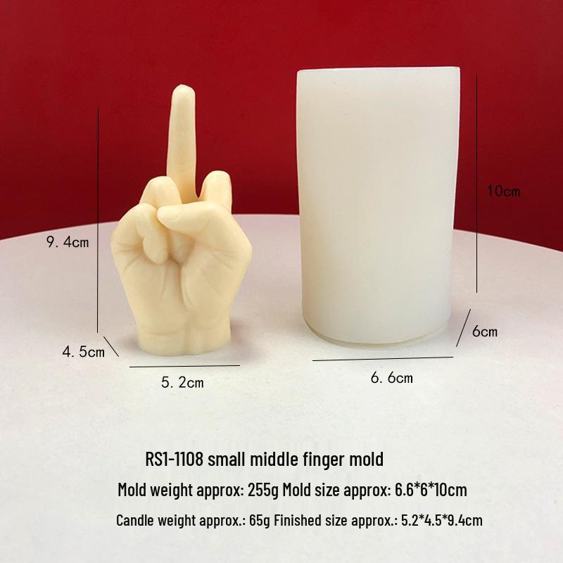 Gesture Candle Mold: Middle Finger Silicone Mold for DIY Creative Aromatherapy and Gypsum Cakes