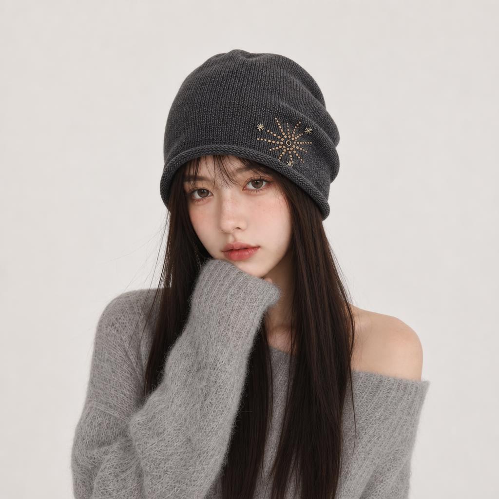 Fireworks Stacking Hat | Pop Wind Wash Sweet Cool Loose Face Small Cold Hat Baotou Hat Fashion Knitted Hat