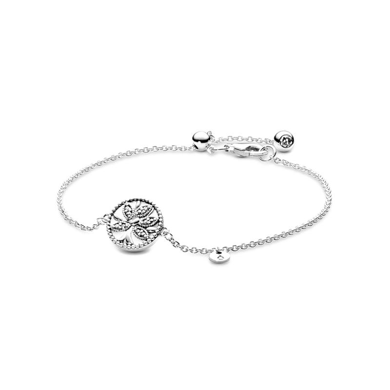 Pandora Shining Family Tree Tree of Life Slider 925 Silver Cubic Zirconia Bracelet Women s Silver 597776CZ серебряный