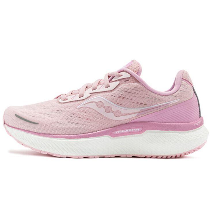 Saucony Triumph 19 Comfortable Sports Cushioning Durable Breathable Support Low-Top Training Running Shoes Unisex running shoes Pink White S20678-100