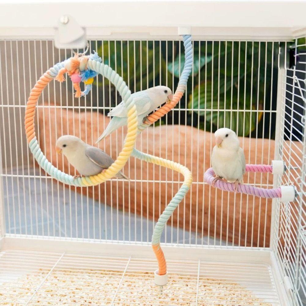 Paw Grinding Parrot Hanging Clip Colored Parrot Standing Stick Parrot Birds Cage Toy Training Toys
