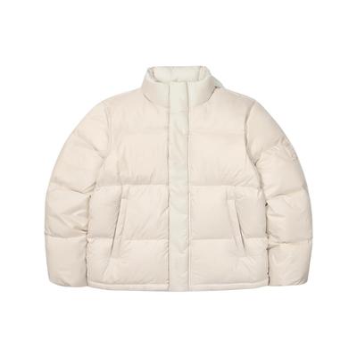 Fila FW23 Sleeve Label Solid Color Zipper Stand Collar Long Sleeve Down Jacket Unisex Outerwear White FS2DJF4101X-SAD