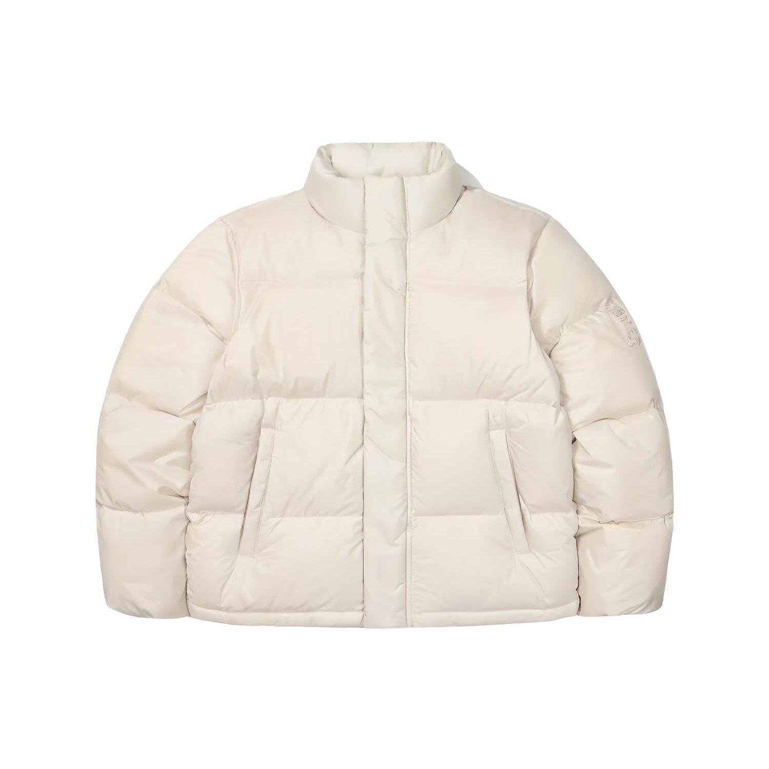 FILA FW23 Нарукавная метка Однотонная Молния Воротник-стойка Длинный рукав Пуховик Верхняя одежда унисекс Белый FS2DJF4101X-SAD S