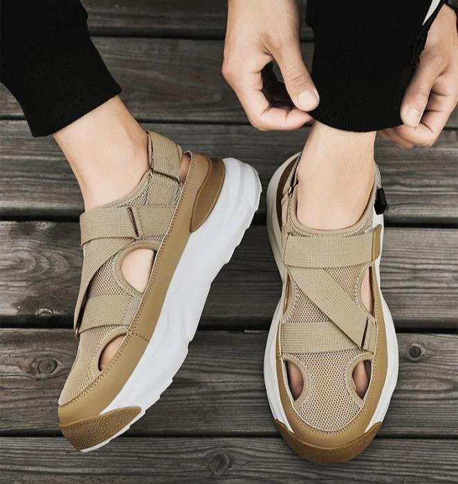 Fashion Summer Men's Sandals Comfortable Height Platform Street Male Shoes Non-slip Thick Soled Sports Slides Light Outdoor Hiking Shoes