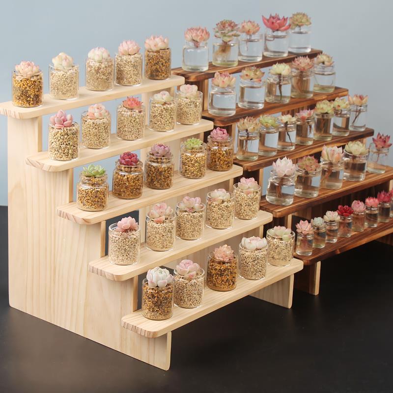Solid Wood Display Rack for Action Figures, Collectibles, and Succulents